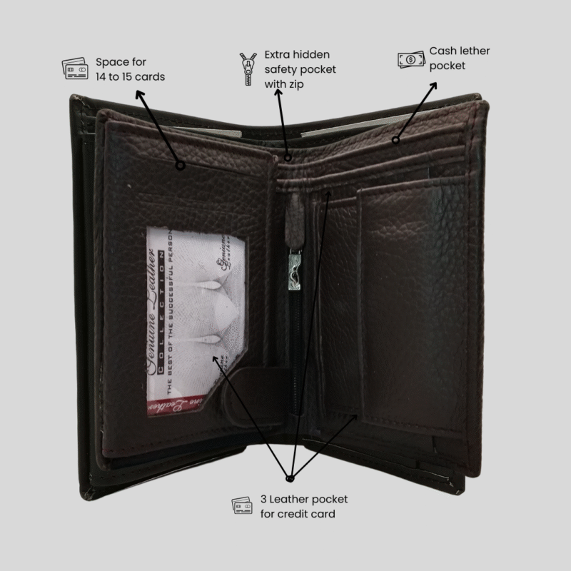 Dermis The Professional Vertical Bifold Wallet (DLW-07) - Image 3